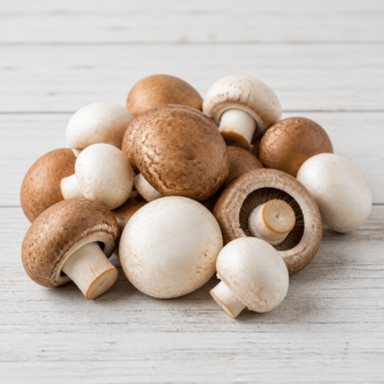 Button and cremini mushrooms
